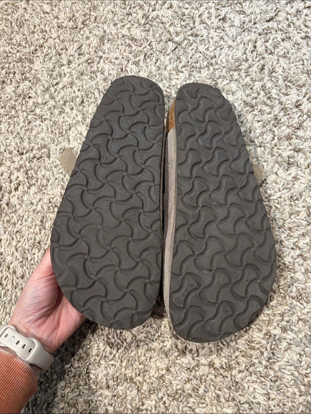 Birkenstock Suede Boston Clog in Taupe Gray - Picture 2 of 3